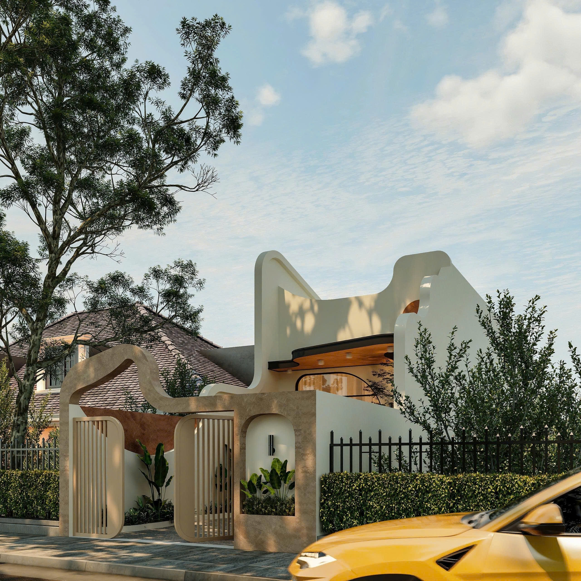 Phối cảnh 3D mặt tiền nhà anh Quang chị My tại Kim Trà Huế