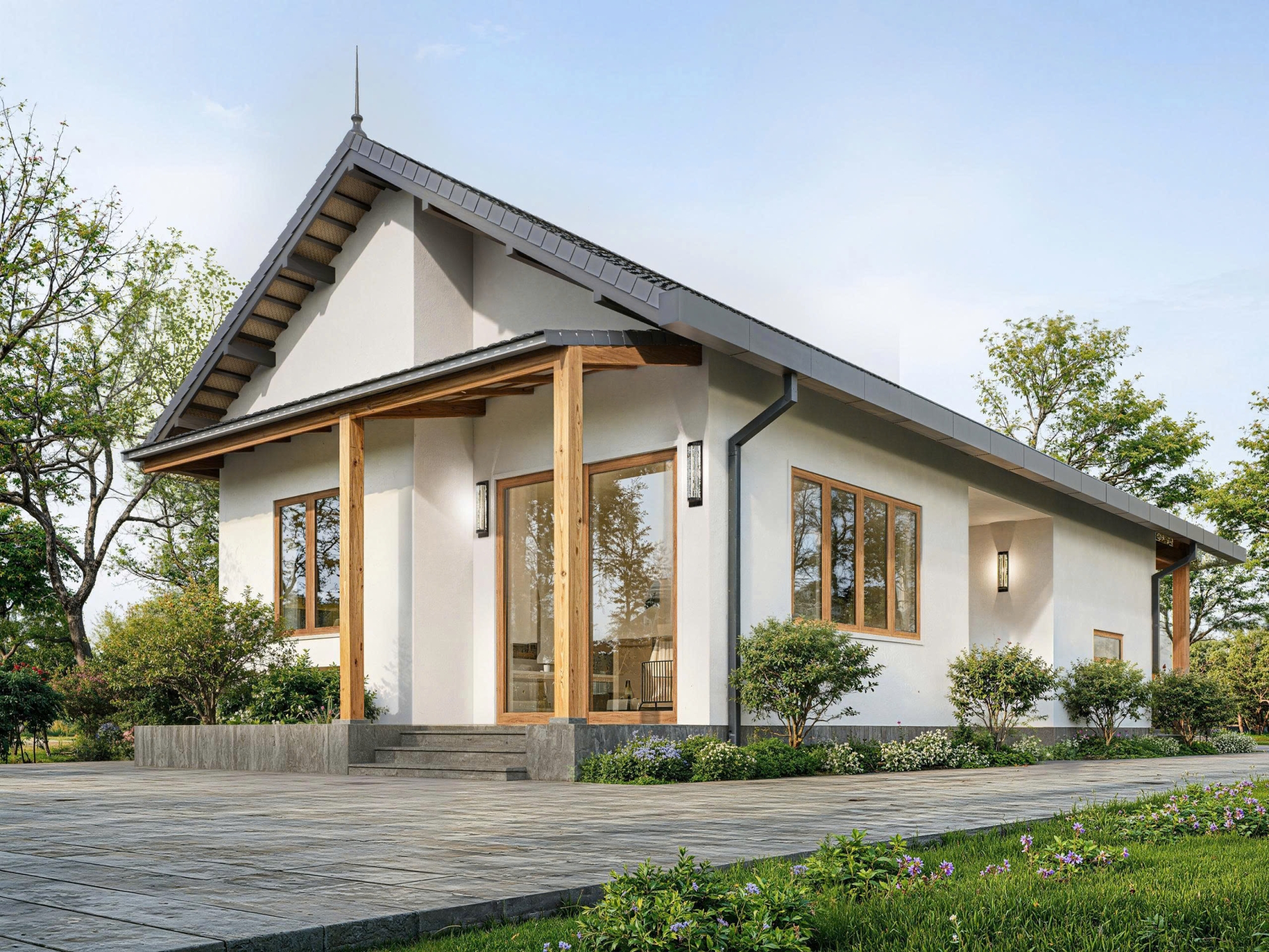 Hình ảnh thi công thực tế dự án chú Sở Kim Trà Huế bởi Aicon Design